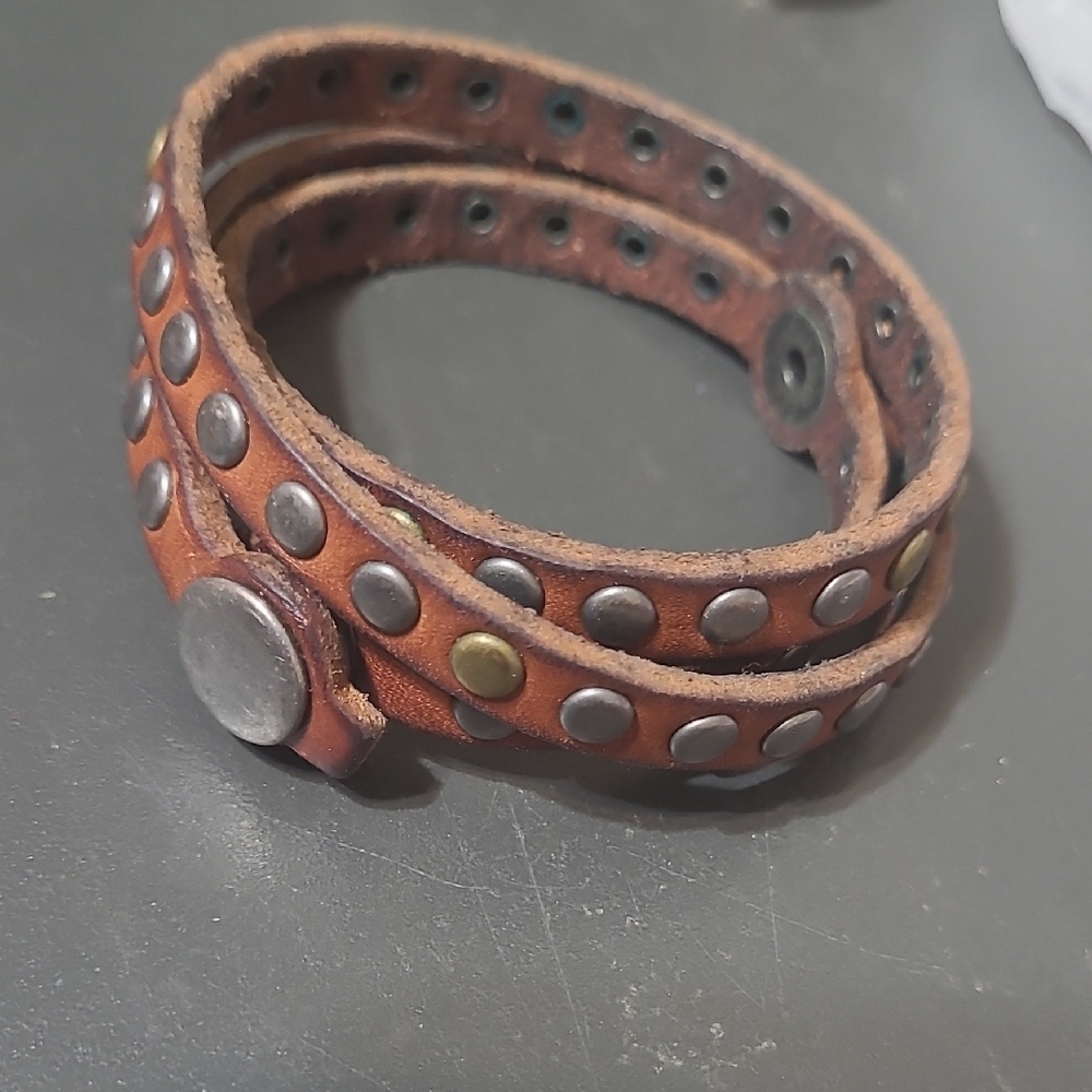 Brown Leather Wrap Bracelet